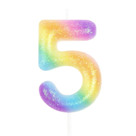 Είδη Πάρτυ - Κερί Νούμερο "5" Rainbow - Κωδικός: 420302 - SmileStore